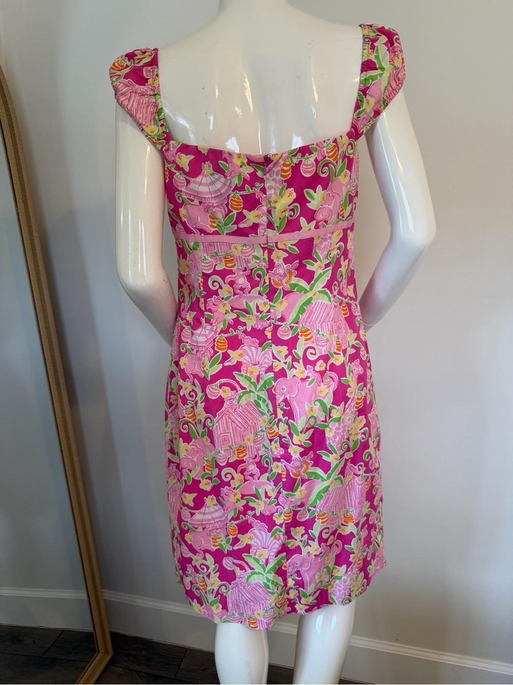 Vintage Lilly Pulitzer white label Umbrella Jungle print dress Size 10 - Picture 5 of 7